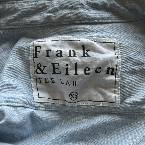FRANK and EILEEN Eileen Tee Lab Shirt Relaxed Fit Button Up Blue Sz XS NEW - Picture 9 of 14